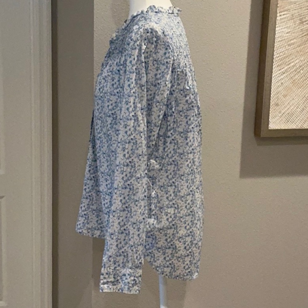 J.Crew Liberty fabric popover blouse Sz M - Picture 4 of 6